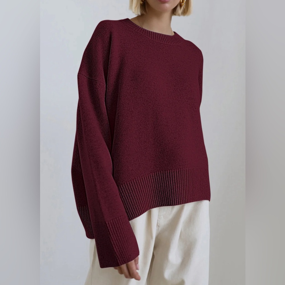 NWT - Commense - Candyfloss Oversized Pullover Sweater - Burgundy / L - Picture 1 of 1